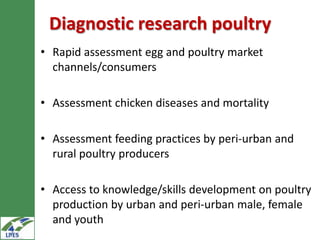 Potential livestock research areas in the LIVES project