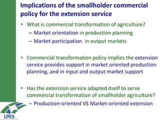 Market-oriented extension service for agricultural transformation in Ethiopia