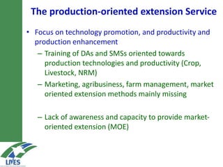 Market-oriented extension service for agricultural transformation in Ethiopia