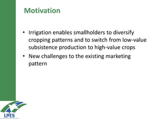 Marketing patterns of rainfed and irrigated systems: Are there differences?