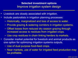 Investment options for integrating water-livestock-crop production in sub-Saharan Africa