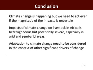 Informing targeted adaptation and mitigation investments for long term livestock sector development in Africa