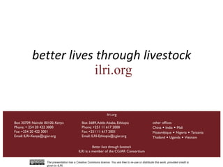 Informing targeted adaptation and mitigation investments for long term livestock sector development in Africa