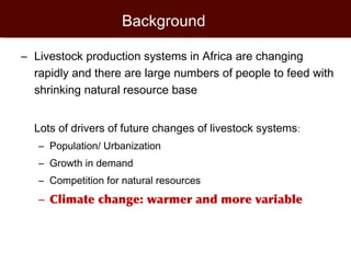 Informing targeted adaptation and mitigation investments for long term livestock sector development in Africa