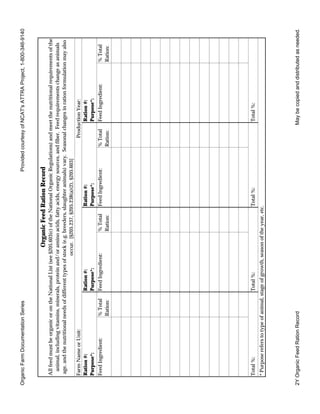 Organic Livestock Documentation Forms | PDF