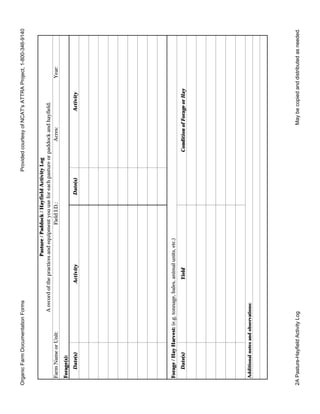Organic Livestock Documentation Forms | PDF