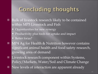 Livestock in the new CGIAR Consortium