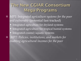 Livestock in the new CGIAR Consortium