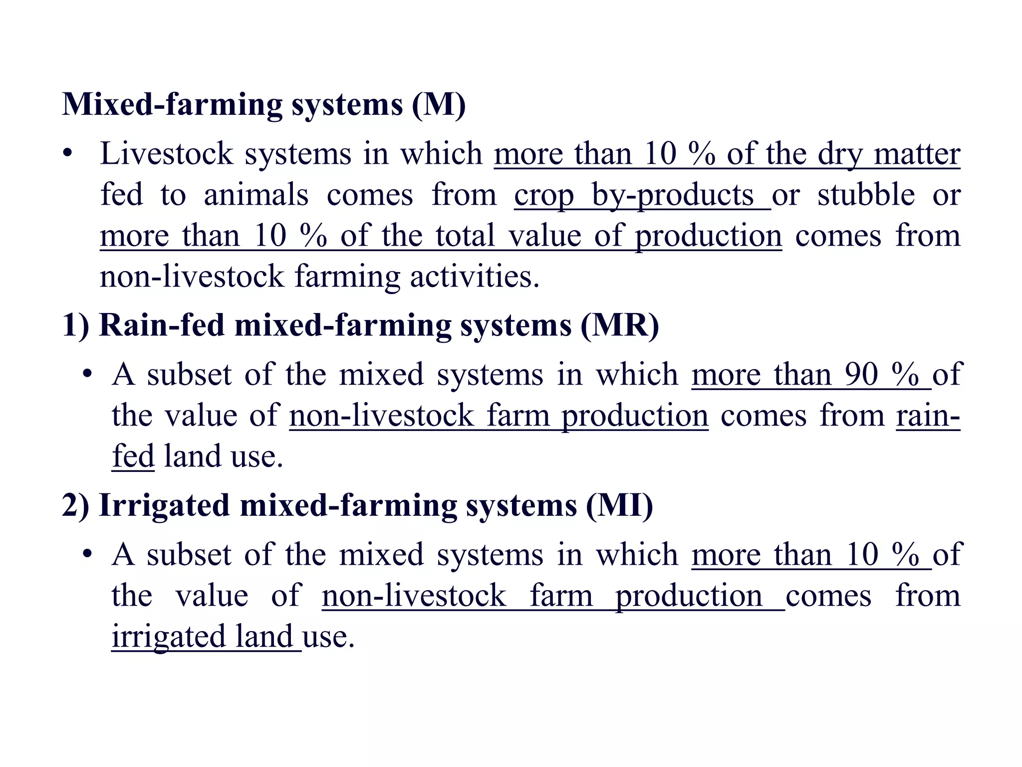 Livestock production systems and animal land holding pattern PPT