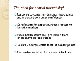 Livestock traceability