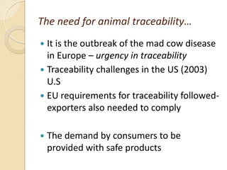 Livestock traceability