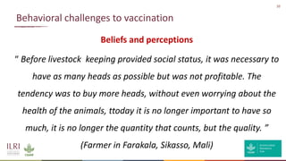 Behavioural obstacles to vaccinations in livestock – Examples from sub-Saharan Africa
