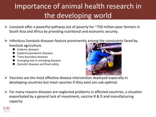 Current and future animal vaccine research activities at ILRI