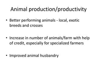 Potential livestock value chain interventions for the LIVES project