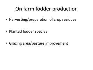 Potential livestock value chain interventions for the LIVES project