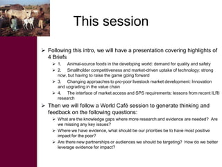 Livestock market opportunities for the poor