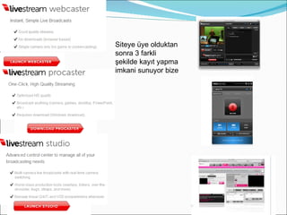 Siteye üye olduktan sonra 3 farkli şekilde kayıt yapma imkani sunuyor bize 