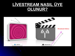 LİVESTREAM NASIL ÜYE OLUNUR? Broadcast tıklarız 