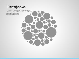 Платформа
 для существующих
сообществ
 