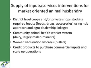 Potential livestock value chain interventions for the LIVES project