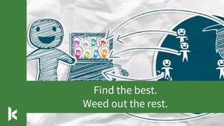 Find the best.
Weed out the rest.
 