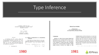 Type Inference
1980 1981
 