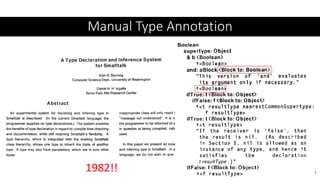 Manual Type Annotation
1982!!
 