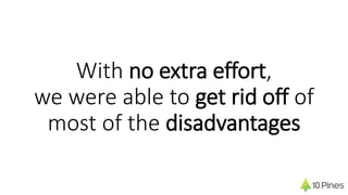 With no extra effort,
we were able to get rid off of
most of the disadvantages
 