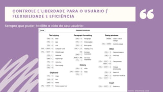 CONTROLE E LIBERDADE PARA O USUÁRIO /
FLEXIBILIDADE E EFICIÊNCIA
Sempre que puder, facilite a vida do seu usuário:
FONTE: WIKIPEDIA.COM
 