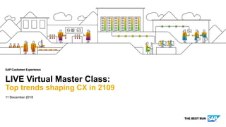 11 December 2018
LIVE Virtual Master Class:
Top trends shaping CX in 2109
 