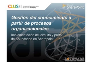 Gestión del conocimiento a
partir de procesos
organizacionales
Implementación del circuito y portal
de KM basada en Sharepoint
 