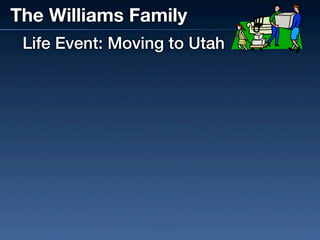 The Williams Family
 Life Event: Moving to Utah
 