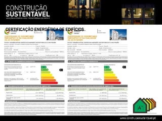 CERTIFICAÇÃO ENERGÉTICA DE EDIFÍCIOS
 
