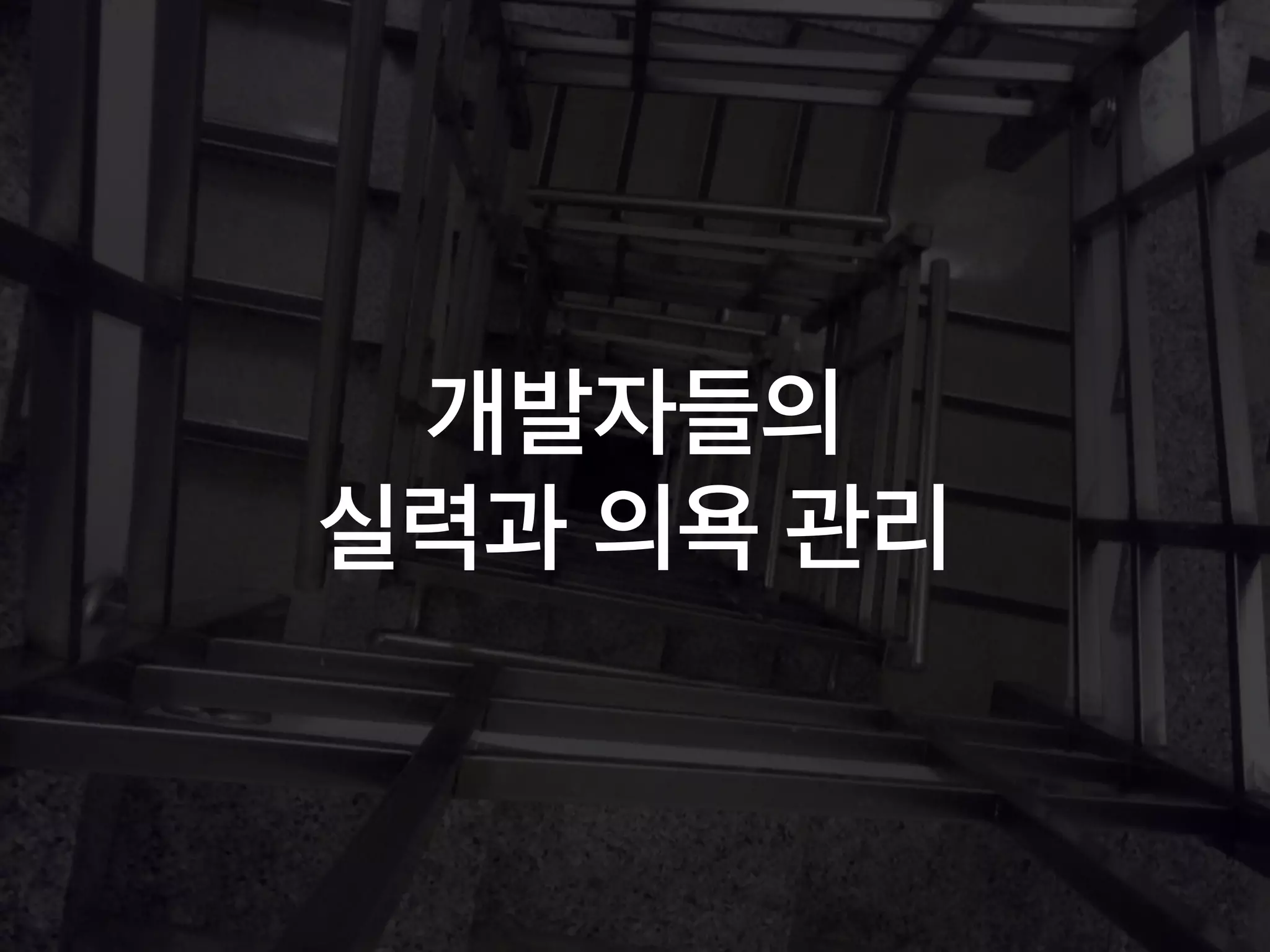 개발자들의
실력과 의욕 관리
 