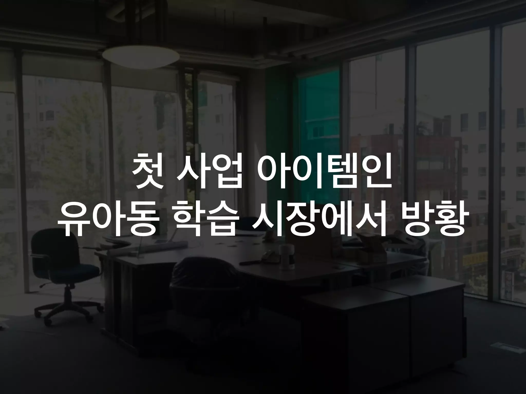 첫 사업 아이템인
유아동 학습 시장에서 방황
 