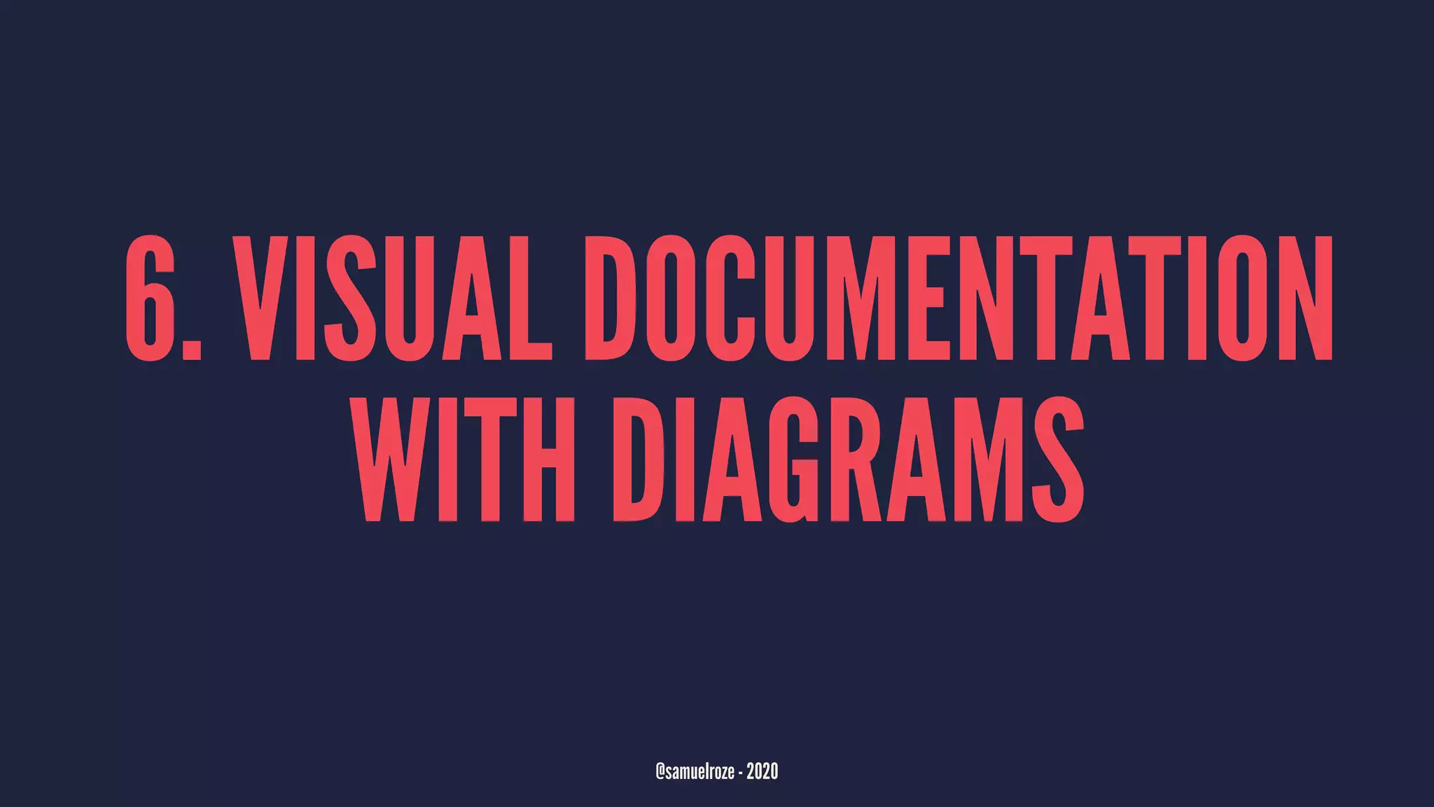 6. VISUAL DOCUMENTATION
WITH DIAGRAMS
@samuelroze - 2020
 