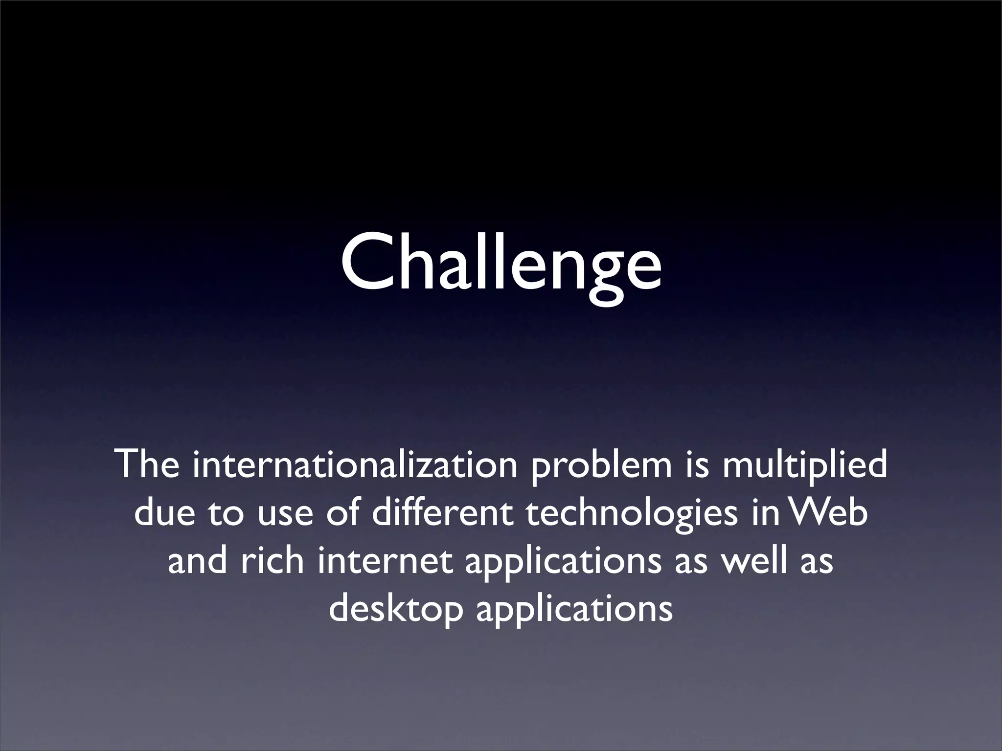 Living in a Multi-lingual World: Internationalization in Web and Desktop Applications