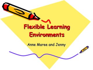 Flexible Learning Environments Anne Maree and Jenny 