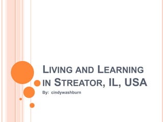 LIVING AND LEARNING
IN STREATOR, IL, USA
By: cindywashburn
 