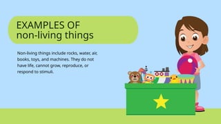 Non Exsistent Things Living and Non-living Things Science Presentation in Green Blue Simple ...