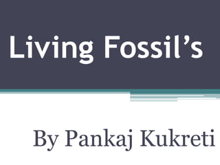 Living Fossil’s
By Pankaj Kukreti
 