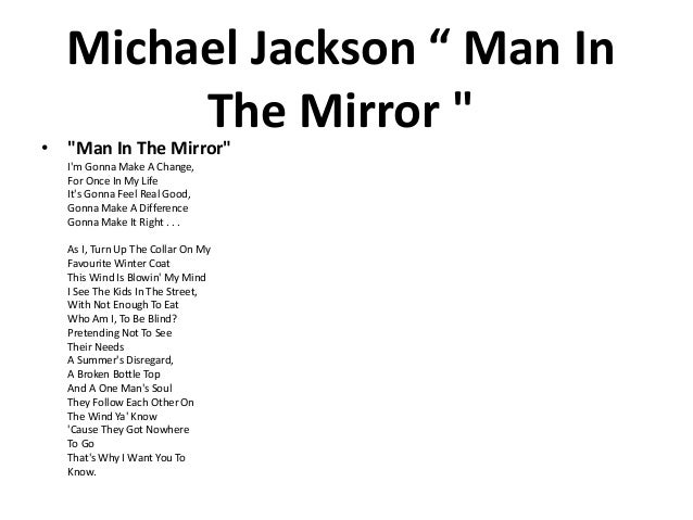 michael jackson man in the mirror lyrics karaoke