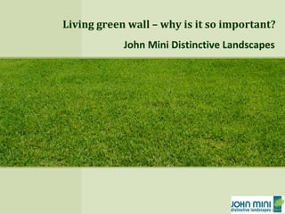 Living green wall – why is it so important?
John Mini Distinctive Landscapes
 