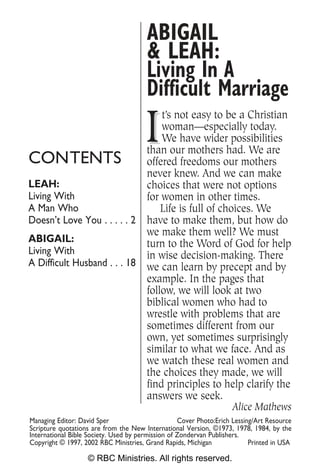 Living in a difficult marriage By ALICE MATHEWS | PDF
