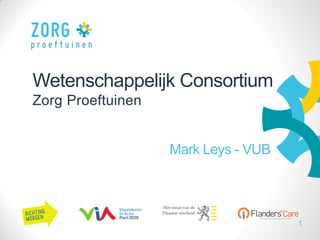 Wetenschappelijk Consortium
Zorg Proeftuinen

Mark Leys - VUB

1

 