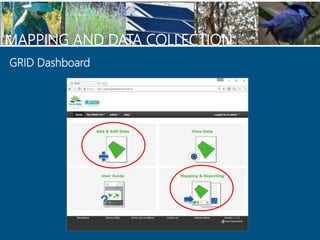 GRID Dashboard
MAPPING AND DATA COLLECTION
 