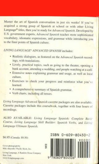 Living language advanced spanish coursebook