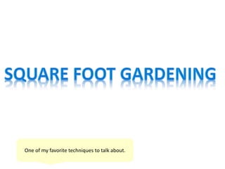 One of my favorite techniques to talk about.
 