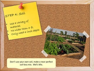 Don’t use your own soil, make a near perfect
soil-less mix. Mel’s Mix.
 