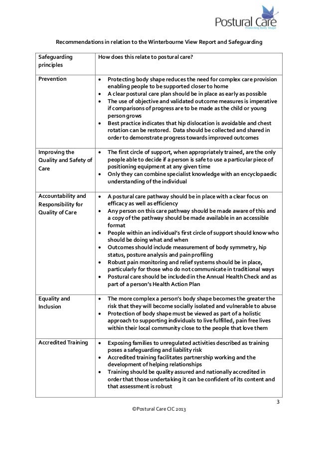 Winterbourne view report findings template